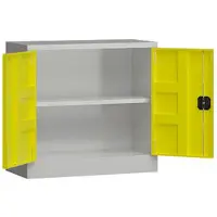 Classix Aktenschrank X-530306, aus Metall, abschließbar, 80 x 75 x 38 cm (B/H/T), gelb / lichtgrau
