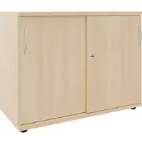Fm Büromöbel Schiebetürenschrank 100 cm extrabreit 2 OH braun, 100x76.3x44.2 cm