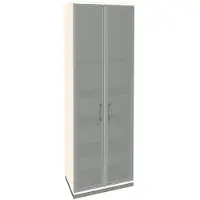 Fm Büromöbel Aktenschrank »Oldenburg« 6 OH satinierte Acrylglastüren weiß, 80x222.1x44.2 cm