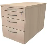 Fm Büromöbel Schubladen Rollcontainer Tiefe 80 cm »Sidney« einheitliches Dekor braun, 43.4x54x80 cm