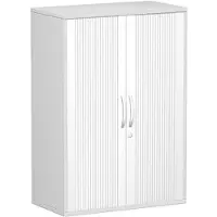 Geramöbel Rollladenschrank Flex, S-383110-SL, aus Holz, abschließbar, 80 x 118,2 x 42,5cm (B/H/T), silber / lichtgrau