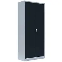 LÜLLMANN Aktenschrank 530338, aus Metall, abschließbar, 80 x 180 x 38 cm (BxHxT), anthrazit / lichtgrau