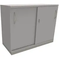 Fm Büromöbel Schiebetürenschrank »Sidney« 100 cm extrabreit 2 OH grau, 100x78.1x44.2 cm