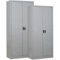 Gürkan G-Office Aktenschrank FLC.19/18, aus Metall, Set 2-teilig, abschließbar, 80x180x38 cm & 92x195x42 cm (B/H/T), lichtgrau