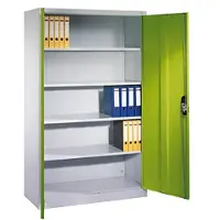 C+P Aktenschrank Acurado mit Drehtüren, 5 Ordnerhöhen, H1950xB1200xT500mm Front Viridingrün Korpus Lichtgrau