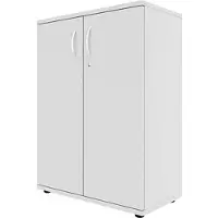 Kaiser+Kraft fm Büromöbel Flügeltürenschrank abschließbar für 3 Ordnerhöhen Breite 80 cm grau, 80x111.5x44.2 cm