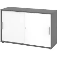 Hammerbacher Schiebetürenschrank 1752S, V1752S/G/W/CE grafit, weiß 1 Fachboden 120,0 x 40,0 x 74,8 cm