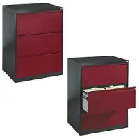 C+P CP-Möbel Hängeregisterschrank Acurado C2000, 2-bahnig, 3 Schübe, anthrazit / rot