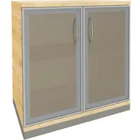 Fm Büromöbel Aktenschrank »Sidney« 2 OH satinierte Acrylglastüren königsahorn, 80x78.1x44.2 cm