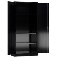 Classix Aktenschrank X-530349, aus Metall, abschließbar, 92 x 194,5 x 42 cm (B/H/T), schwarz