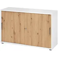 Hammerbacher Schiebetürenschrank 1752S, V1752S/W/R/SG asteiche, weiß 1 Fachboden 120,0 x 40,0 x 74,8 cm