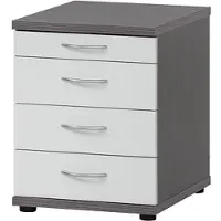 MÖBELPARTNER Standcontainer Serie 4000, weiß/grau, mit 4 Schubladen, Tiefe 50cm