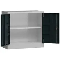 Classix Aktenschrank X-530308, aus Metall, abschließbar, 80 x 75 x 38 cm (B/H/T), anthrazit / lichtgrau