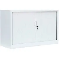 LÜLLMANN Rollladenschrank 555127, aus Metall, abschließbar, 120 x 75 x 46 cm (B/H/T), weiß, 1 Boden