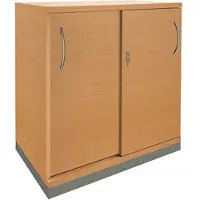 Fm Büromöbel Schiebetürenschrank »Sidney« 80 cm breit 2 OH braun, 80x78.1x44.2 cm