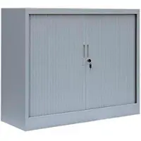 LÜLLMANN Rollladenschrank 555130, aus Metall, abschließbar, 120 x 105 x 46 cm (B/H/T), lichtgrau, 2 Böden