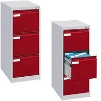 Californian Products CP-Möbel Hängeregisterschrank Acurado C2000, 1-bahnig, 3 Schübe, lichtgrau / rot