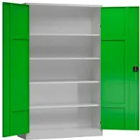Classix Aktenschrank X-530385, aus Metall, abschließbar, 120 x 194,5 x 60 cm (B/H/T), grün / lichtgrau