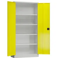 Classix Aktenschrank X-530356, aus Metall, abschließbar, 92 x 194,5 x 50 cm (B/H/T), gelb / lichtgrau