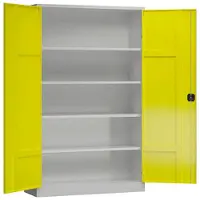 Classix Aktenschrank X-530386, aus Metall, abschließbar, 120 x 194,5 x 60 cm (B/H/T), gelb / lichtgrau