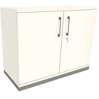 Fm Büromöbel Aktenschrank abschließbar für 2 Ordnerhöhen Breite 100 cm »Oldenburg« weiß, 100x78.1x44.2 cm