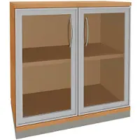 Fm Büromöbel Aktenschrank »Sidney« 2 OH klare Acrylglastüren braun, 80x78.1x44.2 cm