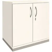 Fm Büromöbel Aktenschrank abschließbar für 2 Ordnerhöhen Breite 80 cm »Sidney« weiß, 80x78.1x44.2 cm