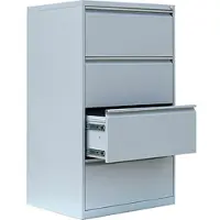 LÜLLMANN Hängeregisterschrank 561420, 2-bahnig, 4 Schübe, lichtgrau
