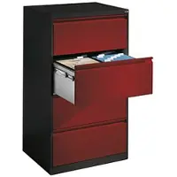 C+P CP-Möbel Hängeregisterschrank Acurado C2000, 2-bahnig, 4 Schübe, anthrazit / rot