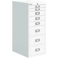 Bisley Schubladenschrank MultiDrawer, aus Metall, 8 Schübe, weiß, (B/H/T) 28 x 59 x 41cm
