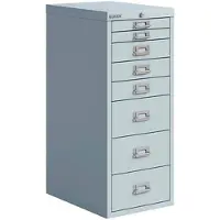 Bisley Metall Schubladenschrank 7 Schubladen 279 x 407 x 590 mm Grau