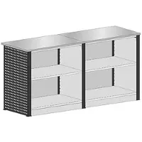 Schulte Lagertechnik erweiterbares Thekensystem MULTIplus Set 1, gerade, 1 x Startmodul/1 x Endmodul, mit Arbeitsplatten