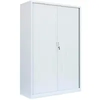 LÜLLMANN Rollladenschrank 555167, aus Metall, abschließbar, 120 x 195 x 46 cm (B/H/T), weiß, 4 Böden