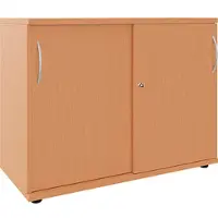 Fm Büromöbel Schiebetürenschrank 100 cm extrabreit 2 OH braun, 100x76.3x44.2 cm
