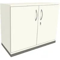 Fm Büromöbel Aktenschrank abschließbar für 2 Ordnerhöhen Breite 100 cm »Sidney« weiß, 100x78.1x44.2 cm