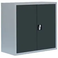 LÜLLMANN Aktenschrank 530308, aus Metall, abschließbar, 80 x 75 x 38 cm (B/H/T), anthrazit / lichtgrau