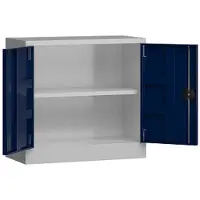 Classix Metallschrank abschließbar Flügeltürenschrank Aktenschrank 750 x 800 x 380 mm grau/blau X-530301