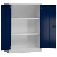 Classix Aktenschrank X-530321, aus Metall, abschließbar, 92,5 x 120 x 42 cm (B/H/T), blau / lichtgrau