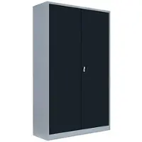 LÜLLMANN Aktenschrank 530378, aus Metall, abschließbar, 120 x 195 x 42 cm (B/H/T), anthrazit / lichtgrau