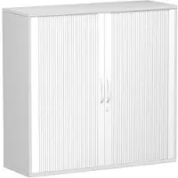Geramöbel Rollladenschrank Flex, S-312310-SL, aus Holz, abschließbar, 120 x 118,2 x 42,5cm (B/H/T), silber / lichtgrau