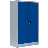 LÜLLMANN Aktenschrank 530291, aus Metall, abschließbar, 80 x 120 x 38 cm (B/H/T), blau / lichtgrau