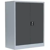 LÜLLMANN Aktenschrank 530318, aus Metall, abschließbar, 80 x 100 x 38 cm (B/H/T), anthrazit / lichtgrau