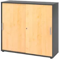 Hammerbacher Schiebetürenschrank 1753S, V1753S/G/3/CE ahorn, grafit 2 Fachböden 120,0 x 40,0 x 110,0 cm