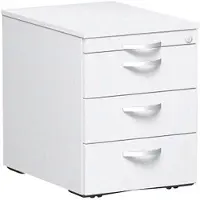Geramöbel Rollcontainer Flex, aus Holz, weiß, mit 3 Schubladen & Utensilienauszug, abschließbar