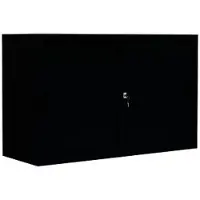 LÜLLMANN Schiebetürenschrank 550129, abschließbar, aus Metall, 1 Fachboden, 120 x 75 x 45 cm (B/H/T), schwarz