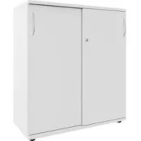 Fm Büromöbel Schiebetürenschrank 100 cm extrabreit 3 OH grau, 100x111.5x44.2 cm