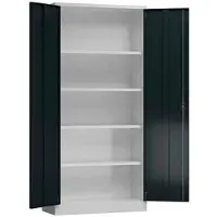 Classix Aktenschrank X-530358, aus Metall, abschließbar, 92 x 194,5 x 50cm (B/H/T), anthrazit / lichtgrau