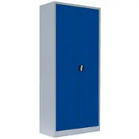 LÜLLMANN Aktenschrank 530331, aus Metall, abschließbar, 80 x 180 x 38 cm (B/H/T), blau / lichtgrau