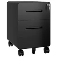 Bisley Rollcontainer EasyRoll, aus Metall, schwarz, mit 1 Schublade und Hängeregistratur, abschließbar