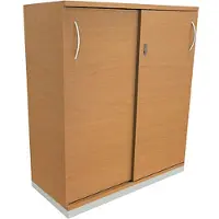 Fm Büromöbel Schiebetürenschrank »Sidney« 100 cm extrabreit 3 OH braun, 100x113.3x44.2 cm